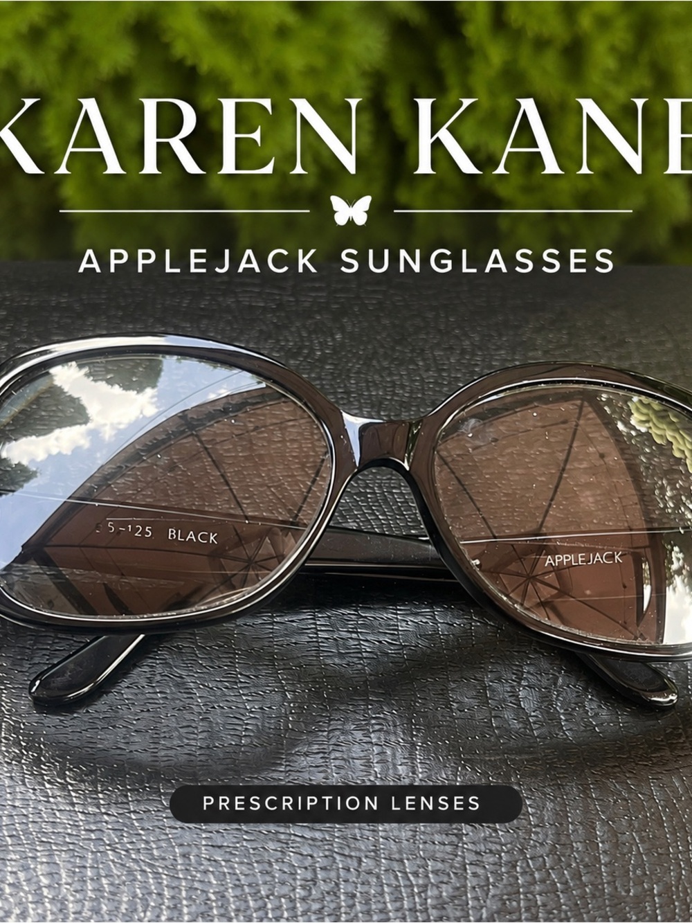 Title: Karen Kane Applejack Black Prescription Sunglasses Butterfly Frames